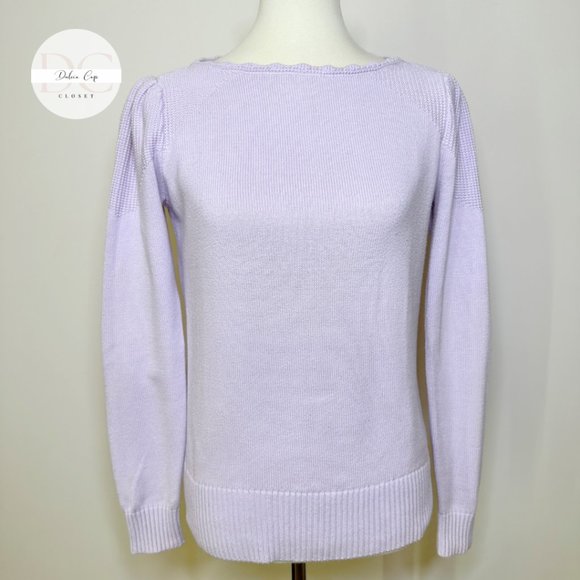 ANN TAYLOR LOFT 100% Cotton Lilac Sweater Size XS - Picture 5 of 7